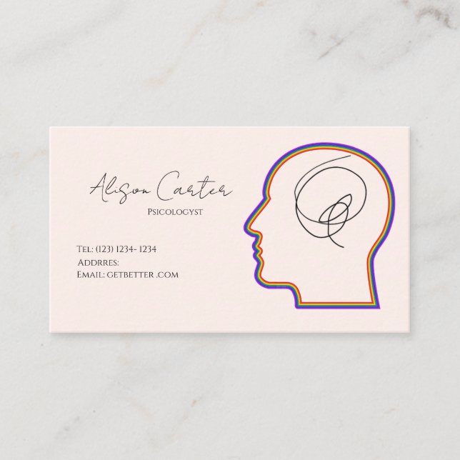 psycology editable business card  visitkort (Framsida)