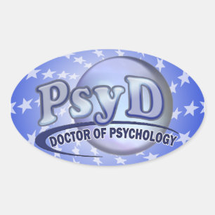 PsyD Doktor i Psychology LOGOTYP Ovalt Klistermärke