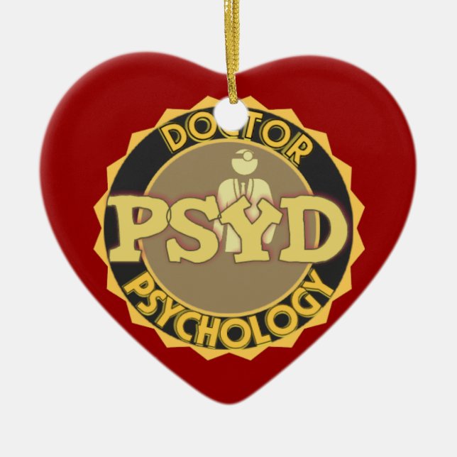 PsyD LOGOTYPDOKTOR AV PSYKOLOGIPSYKOLOGEN Julgransprydnad Keramik (Framsidan)