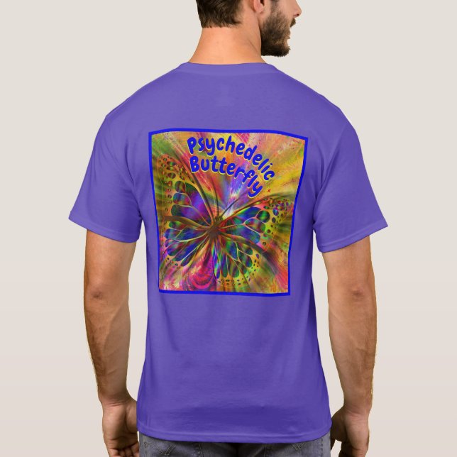 Psykadelisk fjärilsdesign t shirt (Baksida)