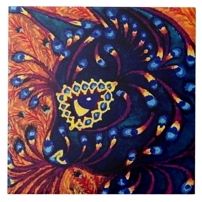 “Psyke-delisk katt” av Louis Wain Kakelplatta (Framsidan)