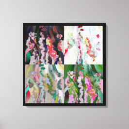 Psyke-delisk konstduksutskrift. 4 uråldriga lager canvastryck