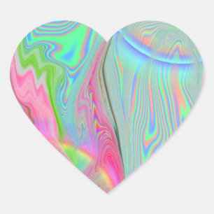 Psykedelic 2.0 Stickers (20 per lakan) Hjärtformat Klistermärke