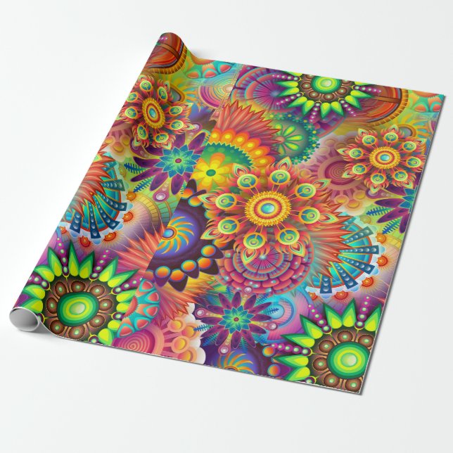 Psykedelic Gift Wrapping Papprare Presentpapper (Utrullad)