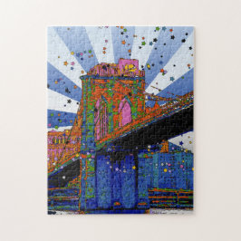 Psykedelic NYC: Brooklyn Bridge #2 Pussel