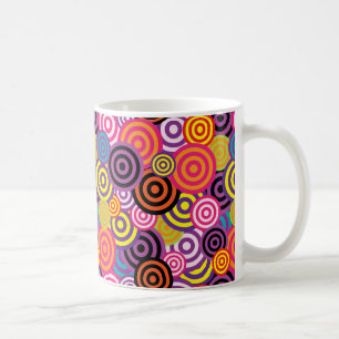 Psykedelic Retro 60s Swirl Design Coffee Kopp Mugg