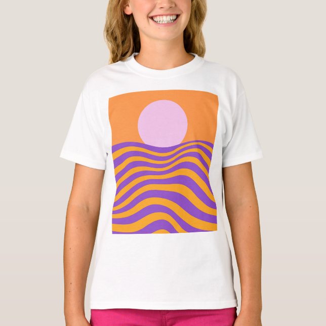 Psykedelic Sol och Rippling Vinkar1 T Shirt (Framsida)