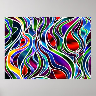 Psykedelisk Abstrakt av glasskikt Poster