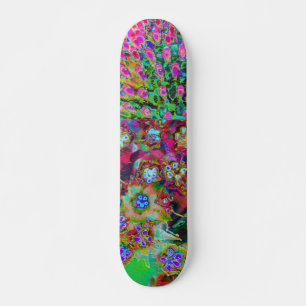 Psykedelisk Abstrakt Groovy Lila Sedum Mini Skateboard Bräda 18,5 Cm
