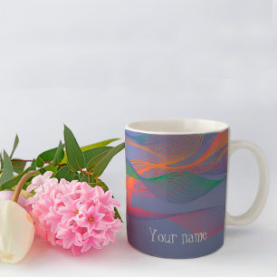 Psykedelisk abstrakt lavender mönster kaffe mugg