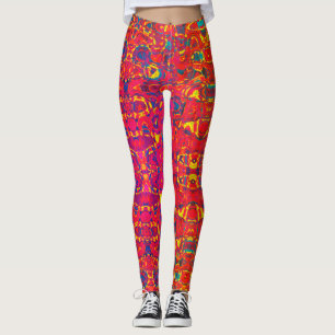 Psykedelisk Abstrakt Neon Colorful Leggings