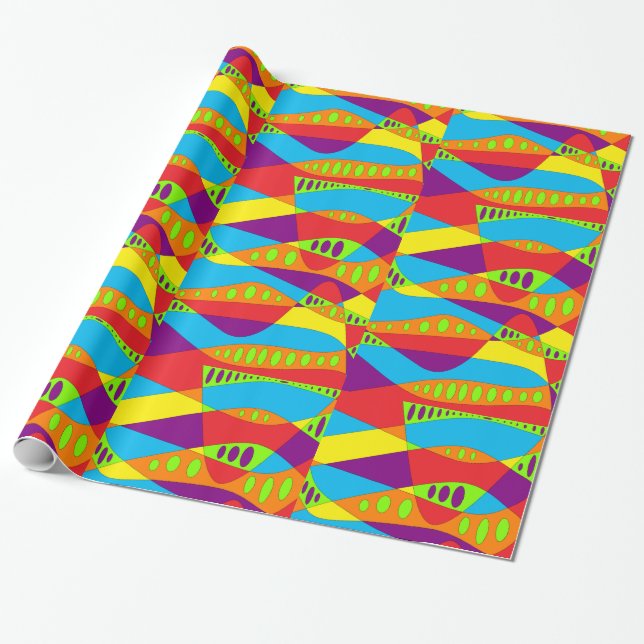 Psykedelisk Abstrakt Presentpapper (Utrullad)