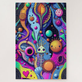 Psykedelisk Abstrakt - Whimsical Dreamscape Art Pussel