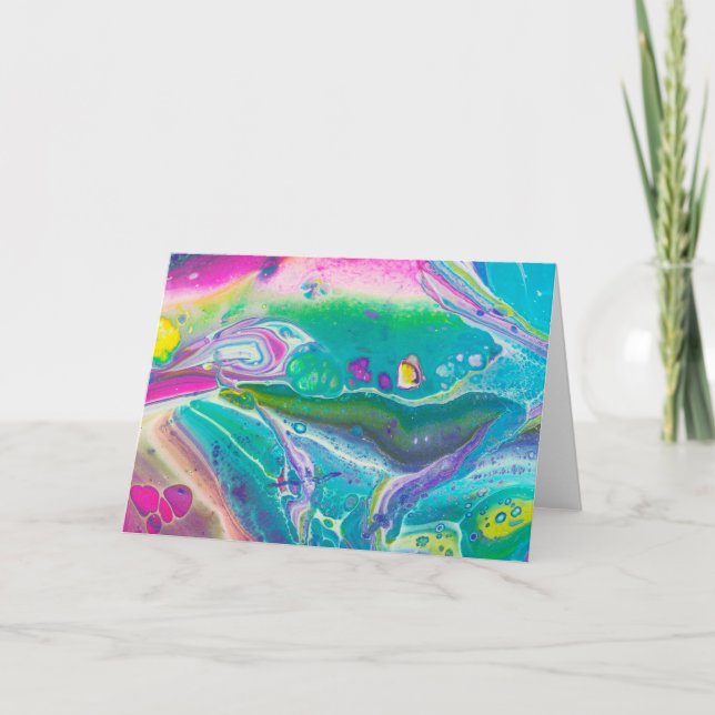 Psykedelisk akrylisk fluid Art Kort (Framsida)