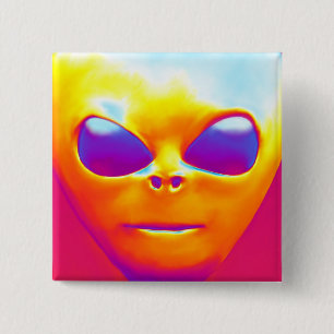 Psykedelisk Alien Knapp