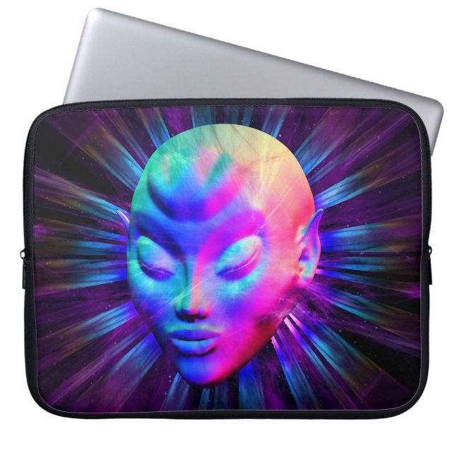 Psykedelisk Alien Meditation Laptop sleeve (Framsidan)