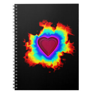 Psykedelisk Aura Dual Heart Anteckningsbok