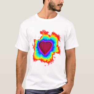 Psykedelisk Aura Dual Heart T Shirt