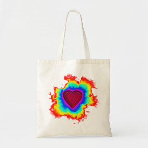 Psykedelisk Aura Dual Heart Tygkasse