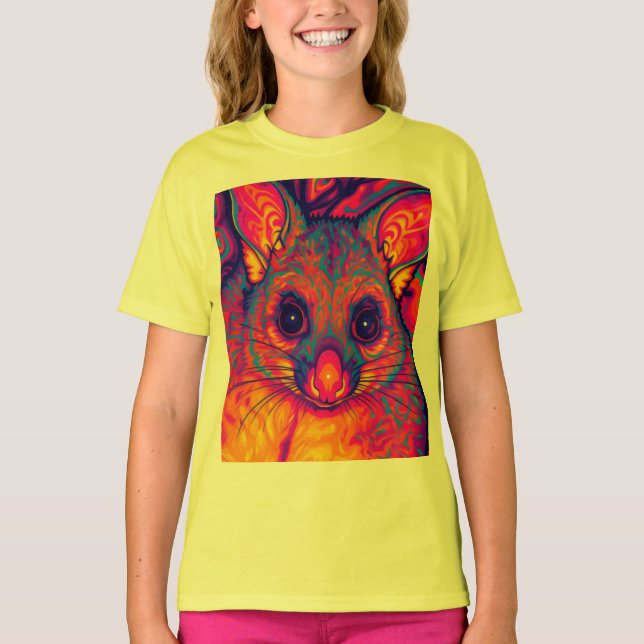 psykedelisk australisk bushtailed possum t shirt (Framsida)