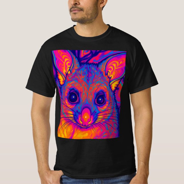 psykedelisk australisk bushtailed possum t shirt (Framsida)