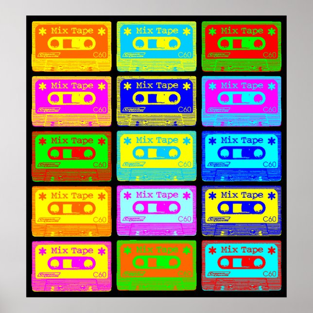 Psykedelisk blandning av band poster (Framsidan)