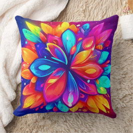 Psykedelisk blombild kudde