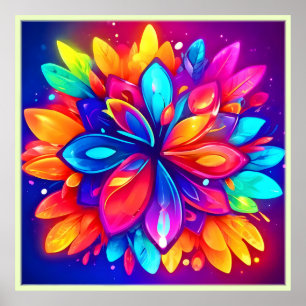 Psykedelisk blombild poster