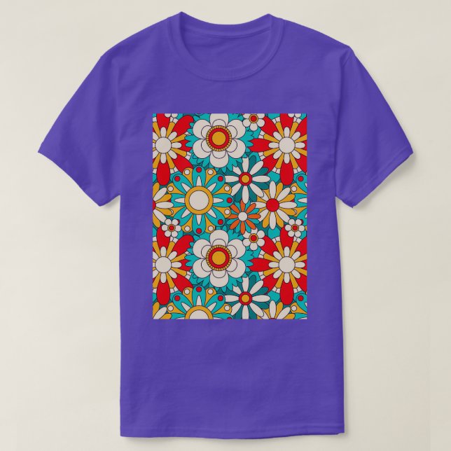 Psykedelisk blomma 4 000 t shirt (Design framsida)
