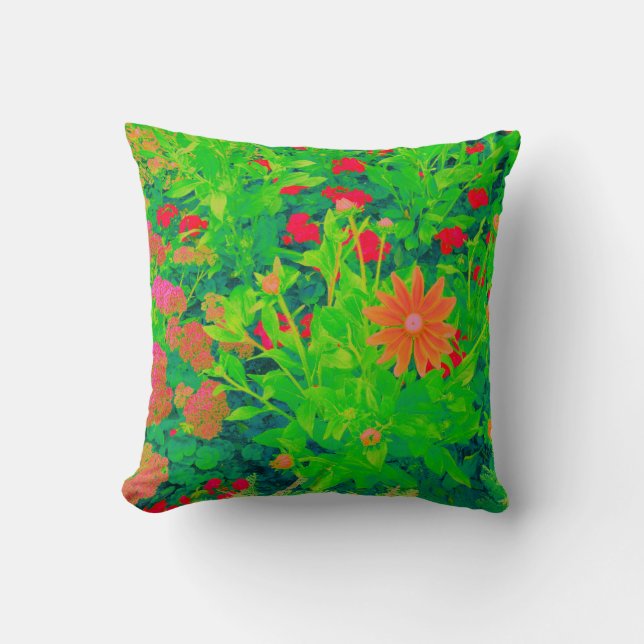Psykedelisk blomma Bed Kudde (Framsida)