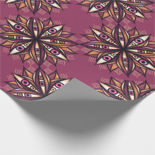 Psykedelisk blomma med Trippy Creepy Ögon Presentpapper
