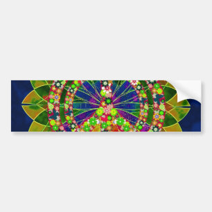 Psykedelisk Blommigt Kaleidoscope Fredstecken Bildekal