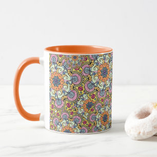 Psykedelisk Blommigt Mandala Mugg