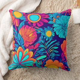 Psykedelisk Blommigt Tapestry Kudde