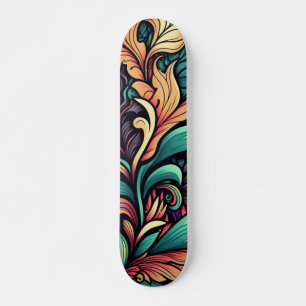 Psykedelisk Blommigt Watercolor Skateboard