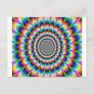 Psykedelisk Circle Flytta Illusion Dazzling Vykort