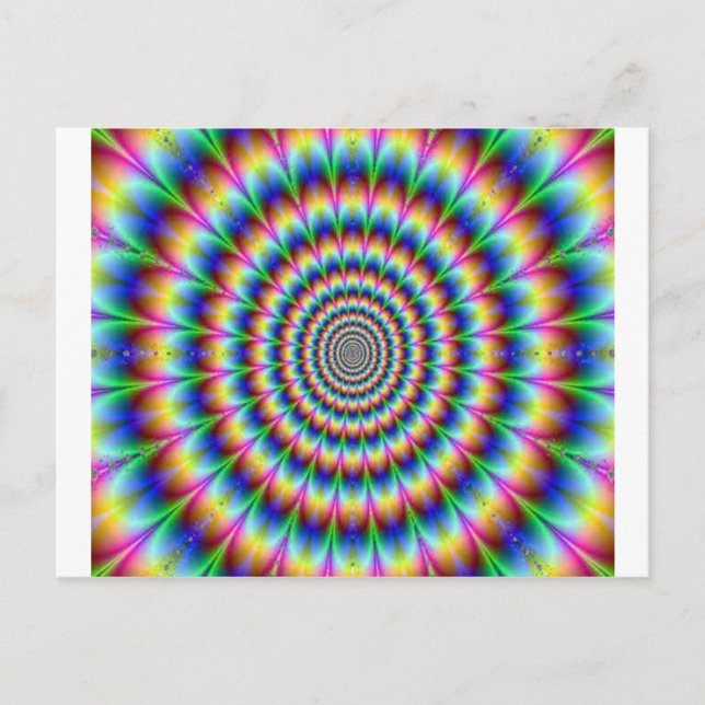 Psykedelisk Circle Flytta Illusion Dazzling Vykort (Framsida)