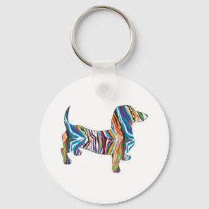 Psykedelisk Dachshund Nyckelring