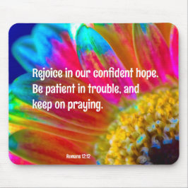 Psykedelisk Daisy Romans 12:12 Mousepad Musmatta