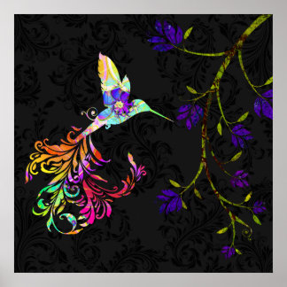 Psykedelisk eftermiddag, ett hummingbird-tryck poster