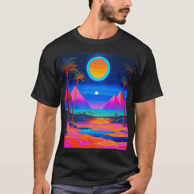 Psykedelisk Egypten T Shirt (Framsida)