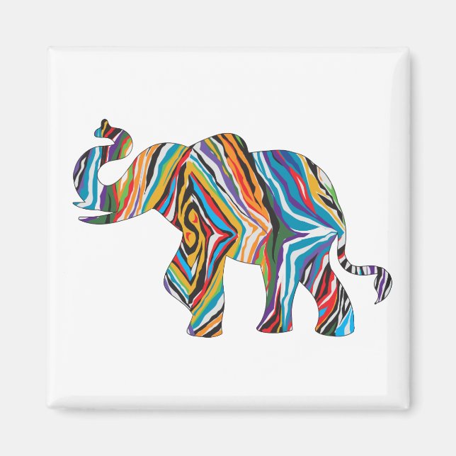 psykedelisk elefant magnet (Framsidan)
