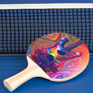 Psykedelisk elektrisk akustisk semi Guitars Art Pingisracket