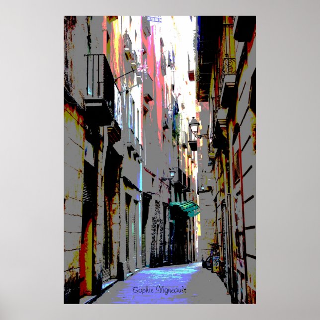 Psykedelisk europeisk gata Skriv ut Poster (Framsidan)