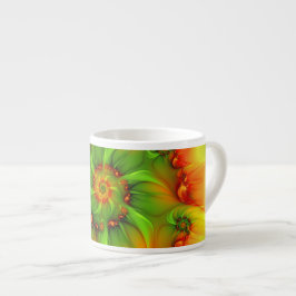 Psykedelisk färgfull modern Abstrakt Fractal Art Espressomugg