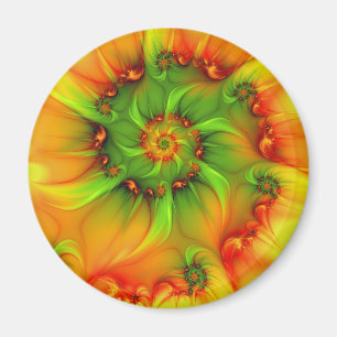 Psykedelisk färgfull modern Abstrakt Fractal Art Magnet