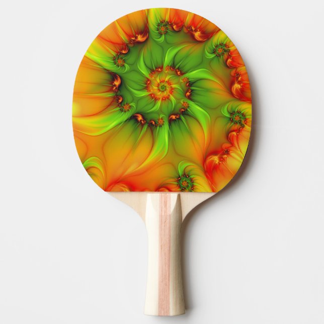 Psykedelisk färgfull modern Abstrakt Fractal Art Pingisracket (Framsidan)