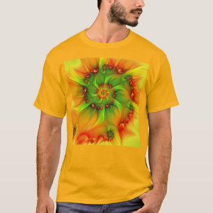 Psykedelisk färgfull modern Abstrakt Fractal Art T Shirt