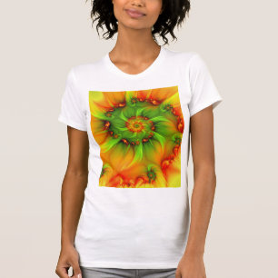 Psykedelisk färgfull modern Abstrakt Fractal Art T Shirt