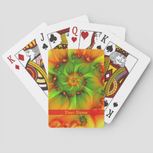 Psykedelisk färgfull modern Abstrakt Fractal Namn Casinokort